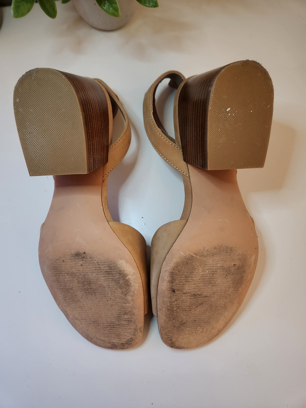 Steve Madden Tan Suede Ankle-Strap Block Heels - Picture 9 of 10